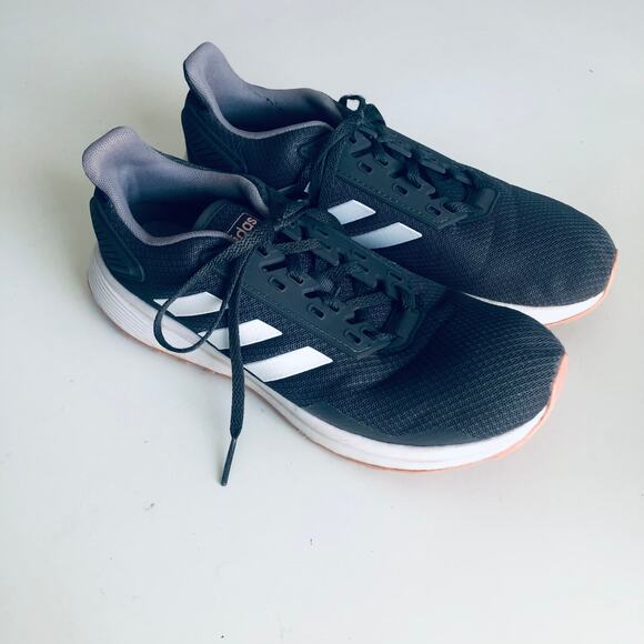 Adidas Women's 9.5 'Duramo 9' Gray Pink Spirit Running Sneakers Cloudfoam - Picture 2 of 11